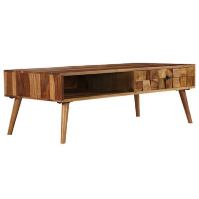 vidaXL Konferenčný stolík, akáciaové drevo s medovou povrchovou úpravou 110x50x37 cm