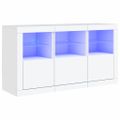 vidaXL Komoda s LED svetlami biela 123x37x67 cm