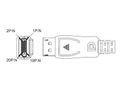 PremiumCord DisplayPort 1.2 kabel M/M, 1,5m Kabel, propojovací, zástrcka DisplayPort, zástrcka DisplayPort, až 4K@60Hz, 20pin, 18Gb/s, cerný, 1,5m