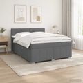 vidaXL LED boxspring posteľ s matracom Tmavosivá 160 x 200 cm Látka