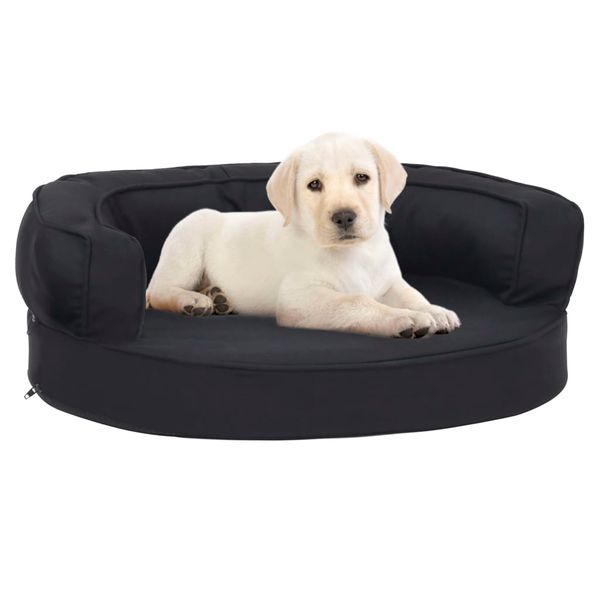 vidaXL Ergonomický matrac pre psa 60x42 cm ľanový vzhľad čierny