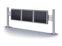 Montážna sada (nástrojová lišta) - fixná - pre 3 LCD displeje - strieborná - veľkosť obrazovky: 10"-24" - upevnenie svorkou