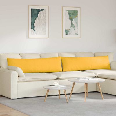 vidaXL Vankúše na pohovku 2 pcs Svetložltá 145 x 40 cm