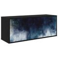 vidaXL Nástenný TV kabinet RAALTE 102 x 33 x 40 cm Čierny dub