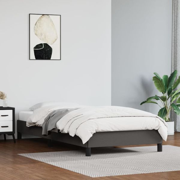 vidaXL Posteľný rám sivá 90x200 cm umelá koža