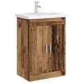vidaXL Skriňa pod umývadlo do kúpeľne Staré drevo 56 x 37,5 x 81 cm
