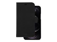 Puzdro s klopou pre mobilný telefón - polyuretán (PU), plast - čierna - pre Apple iPhone 12, 12 Pro