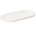 vidaXL Stolová doska, biela 70x35x2,5 cm, borovicový masív, oválna
