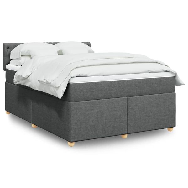 vidaXL Boxspring posteľ s matracom tmavosivá 160x200 cm látka