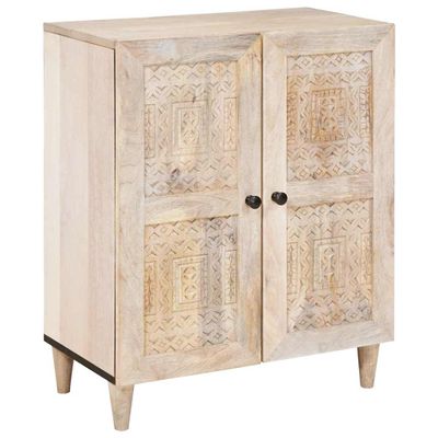 vidaXL Servírovacia skriňa Biela 60 x 33 x 75 cm mangový masív