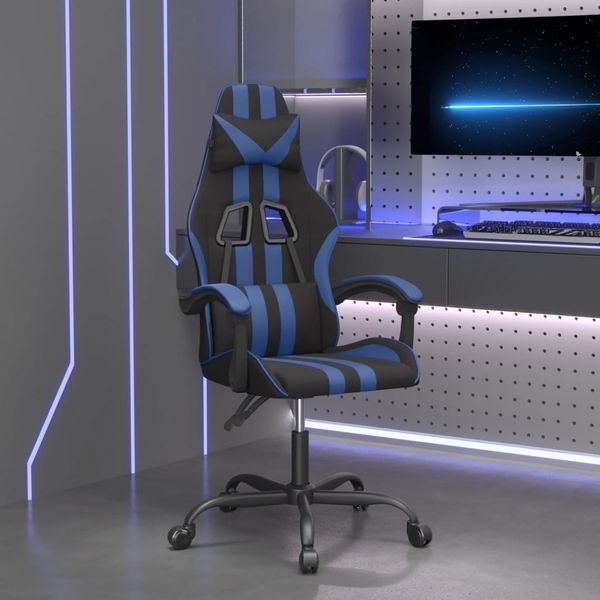 vidaXL Herná stolička čierna a modrá umelá koža
