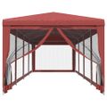 vidaXL Párty stan s 10 sieťkovanými bočnými stenami červený 3x12m HDPE