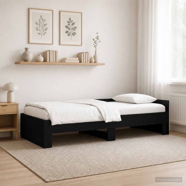 vidaXL Rám postele s čelom Čierny dub 80 x 200 cm Kompozitné drevo