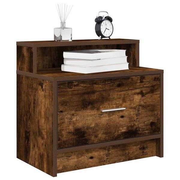 vidaXL Nočné skrinky so zásuvkou 2 ks tmavý dub 51x31x47 cm
