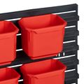 vidaXL Regál na kontajnery Čierna a červená 77,5 x 2 x 39 cm PP