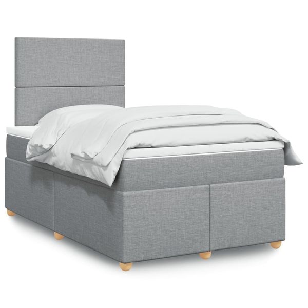 vidaXL Boxspring posteľ s matracom bledosivá 120x190 cm látka