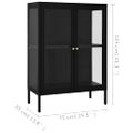 vidaXL Komoda čierna 75x35x105 cm oceľ a sklo