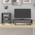 vidaXL Stojan na monitor sivý 81x20x30 cm masívna borovica