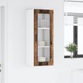 vidaXL Nástenný sklenený kabinet PORTO Staré drevo 40 x 31 x 100 cm