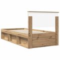 vidaXL Rám postele s čelnou doskou Remeselnícky dub 90 x 190 cm