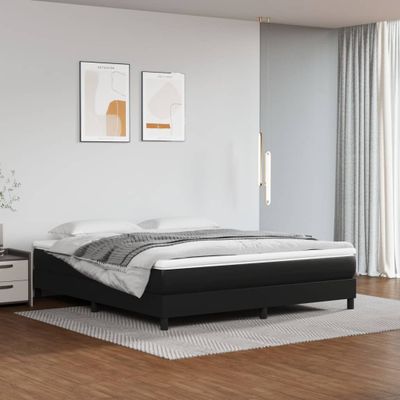 vidaXL Posteľný rám s boxspringom čierny 180x200 cm umelá koža