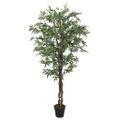 vidaXL Umelý javorový strom 756 listov 200 cm zelený