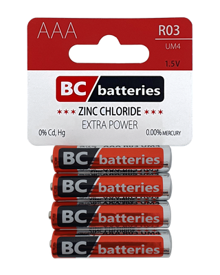 BC R03 Extra power Zinkochloridová AAA/ 4ks BLISTR