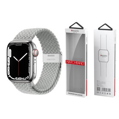 YESIDO WB23 BRAIDED STRAP for APPLE WATCH 38/40/41 SILVER