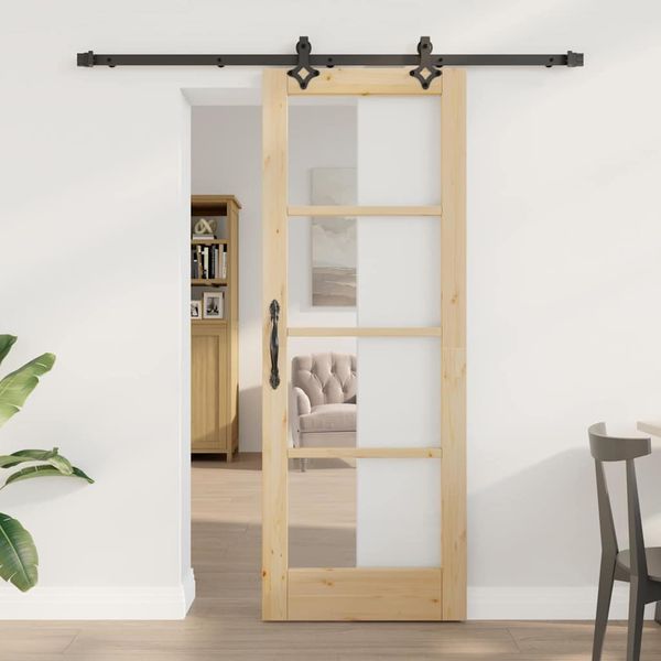 vidaXL Posuvné dvere ORKDAL Prírodná a čierna 73,5 x 198,5 cm