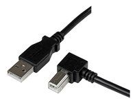 StarTech 1m USB 2.0 A to Right Angle B Cable Cord - 1 m USB Printer Cable - Right Angle USB B Cable - 1x USB A (M), 1x USB B (M) (USBAB1MR) - Kábel USB - USB typ B (M) do USB (M) - USB 2.0 - 1 m - 90° konektor - čierna