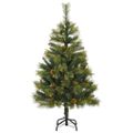vidaXL Umelý vianočný stromček s pniškami Zelená 120 cm PVC a PE a kov