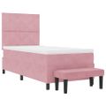 vidaXL Posteľ s pružinovým rámom Ružová 200 x 90 cm Zamat