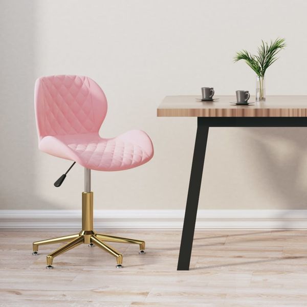 335045 vidaXL Swivel Dining Chair Pink Velvet