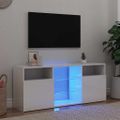 vidaXL TV skrinka s LED svetlami lesklá biela 120x30x50 cm