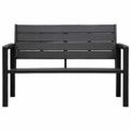 vidaXL Záhradná lavička 120 cm, HDPE, čierna, drevený vzhľad