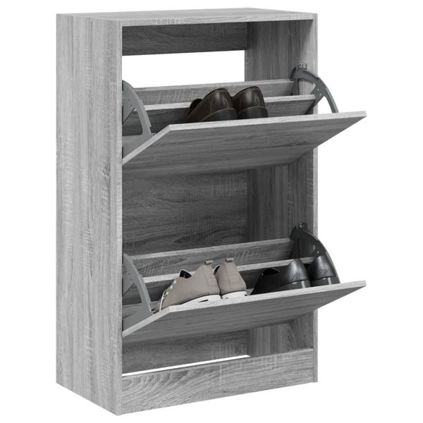vidaXL Botník sivý sonoma 60x34x96,5 cm kompozitné drevo