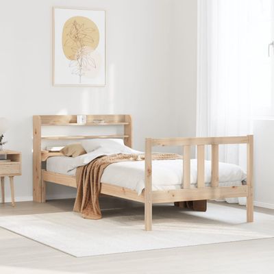 vidaXL Rám postele s čelom 90x190 cm masívne drevo