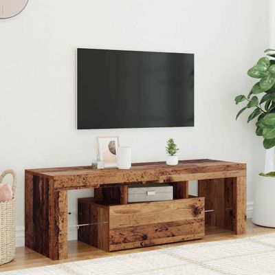vidaXL TV skrinka s LED staré drevo 120x36,5x40 cm kompozitné drevo