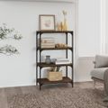 vidaXL Knižnica hnedý dub 60x33x100 cm spracované drevo a oceľ