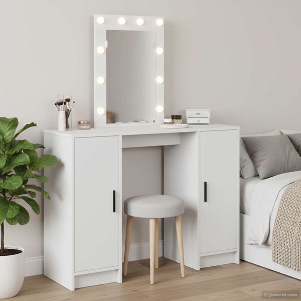 vidaXL Toaletný stolík Biela 102 x 33 x 135 cm Kompozitné drevo