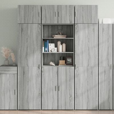 vidaXL Úložná skrinka sivá sonoma 70x42,5x225 cm kompozitné drevo