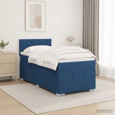 vidaXL Posteľ boxspring s matracom Modrá 80 x 200 cm Látka