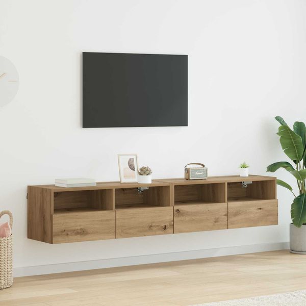 vidaXL TV Steny Skine Nástenný 2 pcs Remeselný dub 80 x 30 x 30 cm