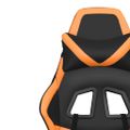 vidaXL Masážna herná stolička čierna a oranžová umelá koža