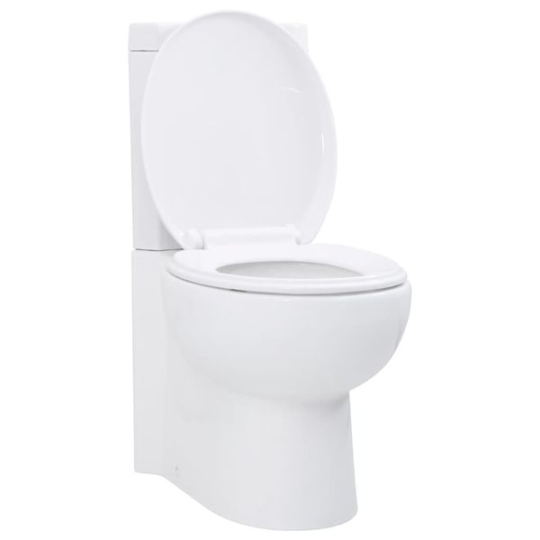 vidaXL Keramická toaleta/WC do kúpeľne, rohová, biela