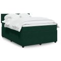 vidaXL Posteľný rám boxsping s matracom tmavozelený 140x190 cm zamat