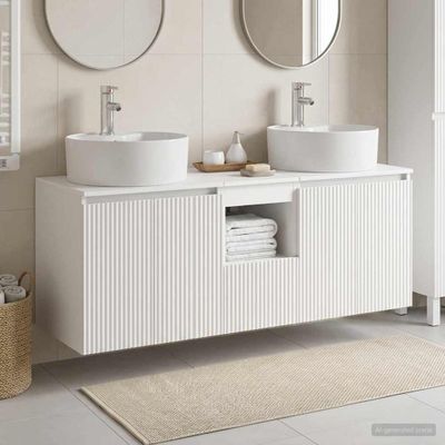 vidaXL Set kabinetov do kúpeľne 3 ks Biela 49,5 x 44,5 x 65 cm