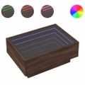 vidaXL Konferenčný stolík s LED hnedý dub 70x50x30 cm kompozitné drevo