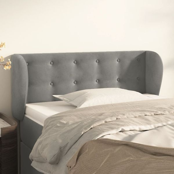 vidaXL Čelo postele so záhybmi bledosivé 83x23x78/88 cm zamat