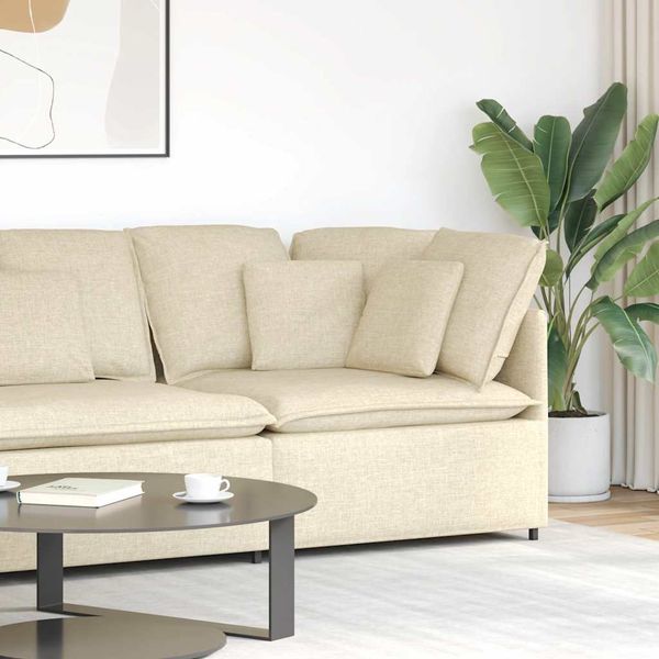 vidaXL Modulárna rohová pohovka s vankúšmi, krémová 100 cm